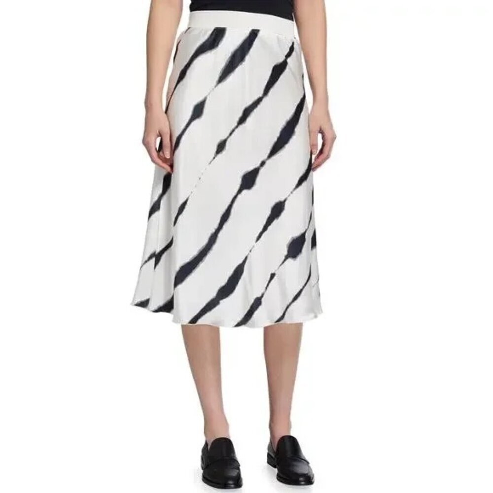 ATM Silk Skirt S Zebra Print Charmuese Stripe Slip 100% Silk